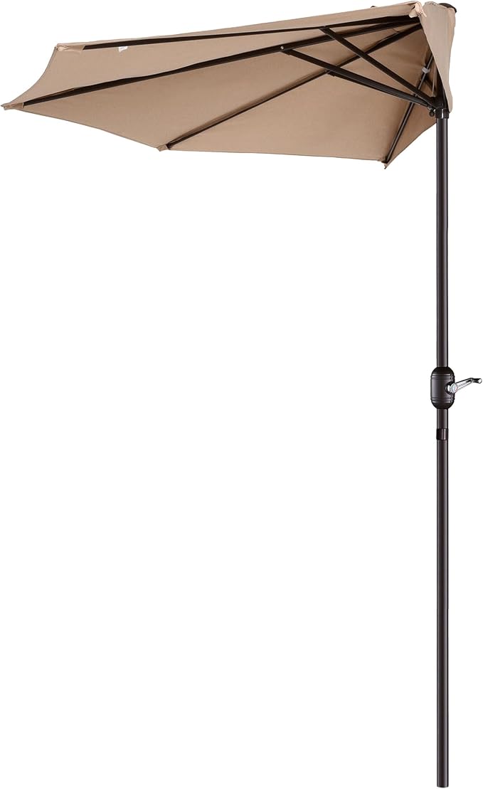 Pure Garden Half Umbrella Outdoor Patio Shade - Image 3