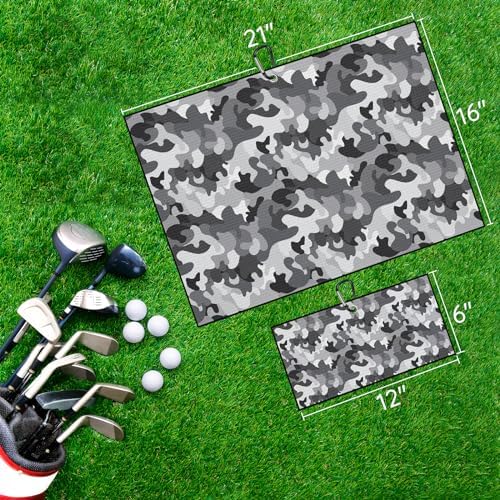 Grey Black Camo Golf Towel 2 Packs - Image 3