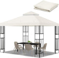 10x10 FT Gazebo Replacement Top, Canopy Replacement Cover Double Tiered by FLAGLY