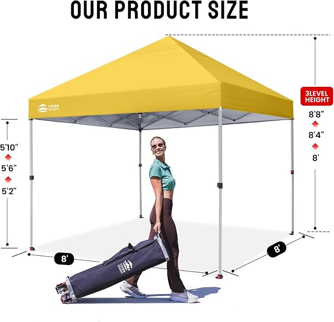 CROWN SHADES 8x8 Pop Up Canopy Tent - Image 5