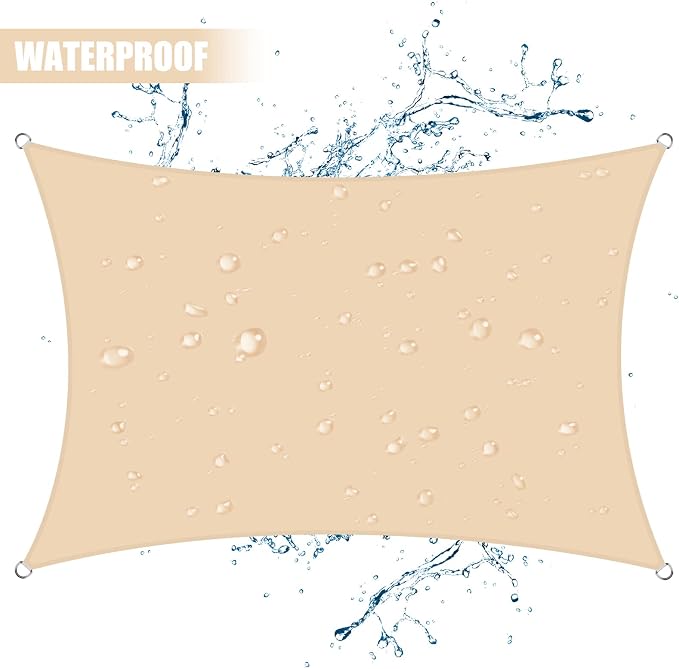 Neween Waterproof Sun Shade Sail Rectangle UV Block Canopy - Image 2