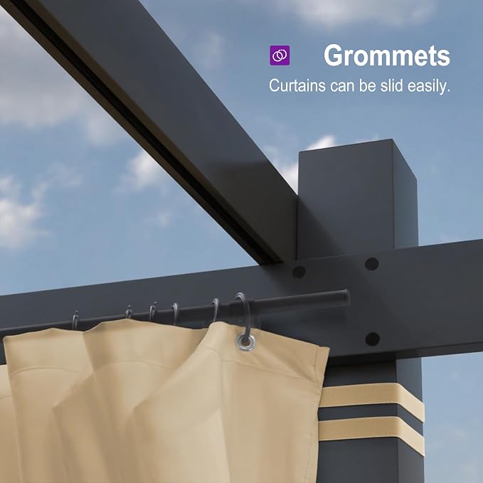 PURPLE LEAF Outdoor Aluminum Pergola 10'x10' - Image 8