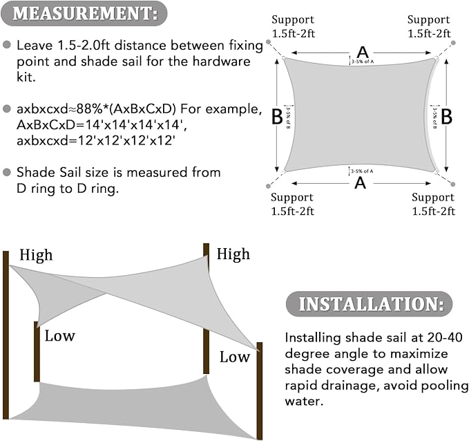 Shade&Beyond 14'x20' Sun Shade Sail Canopy Rectangle, UV Block Breathable - Image 5
