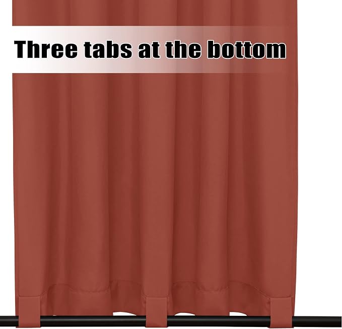 Easy-Going Outdoor Curtains for Patio 1 Panel, 54x120 inch, Terra Red | - Image 4
