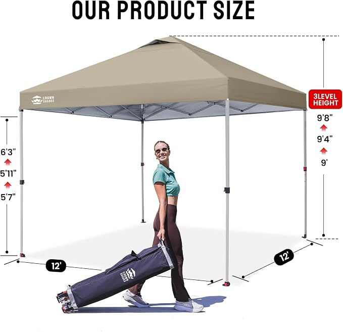 CROWN SHADES 12x12 Pop Up Canopy Tent - Image 6