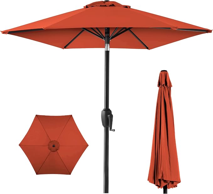 Best Choice Products 7.5ft Heavy-Duty Round Outdoor Market Table Patio Umbrella by Unknown