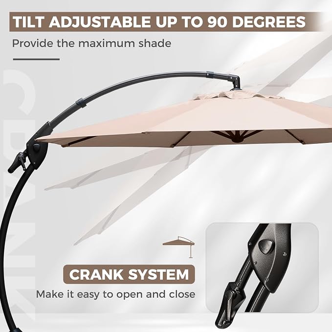Grand patio 12FT Cantilever Round Umbrella - Image 4