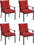LVUYOYO Outdoor Patio Dining Chairs Set of 4, Metal Stackable Chairs Set by LVUYOYO