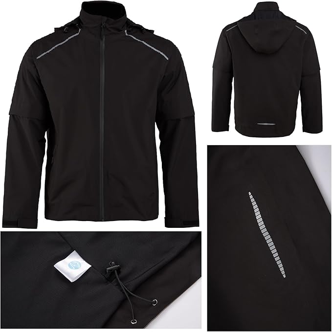 K.E.J. Golf Rain Jacket for Men Waterproof Raincoat Lightweight Jacket Golf Suit for Hiking Cycling Running Camping Traveling