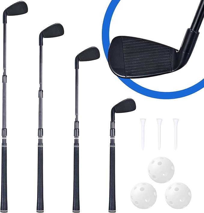 Plastic Golf Club Collapsible - Right Hand for Game & Travel, Golf Chiper Game Club for Junior, Adults Indoor Outdoor Golf Training Bucket Pong Velcro Games for Family, Hit Plastic Foam Balls -1PCS