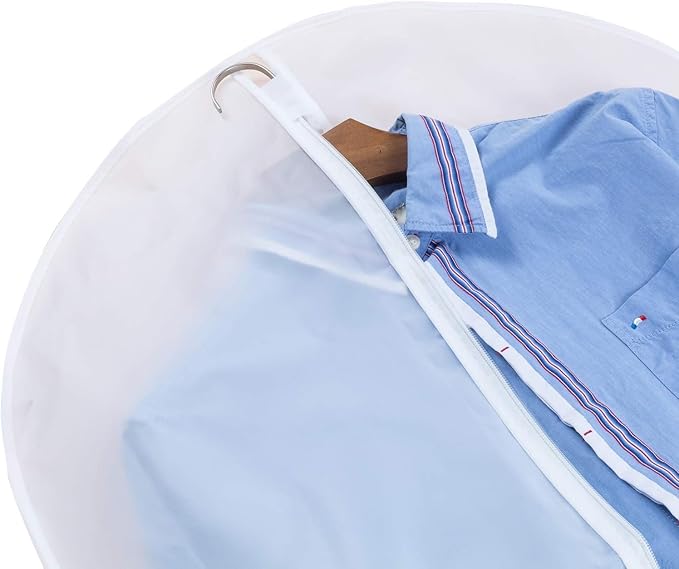 Garment Bags for Hanging Clothes, Clear Plastic Closet Storage Covers with Cedar Balls, 24" x 43"/54”, 6 Pack