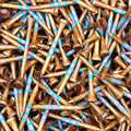 Premium Bamboo Golf Tees Dark Stain w/Colored Stripes by The+Golf+Club+Trader
