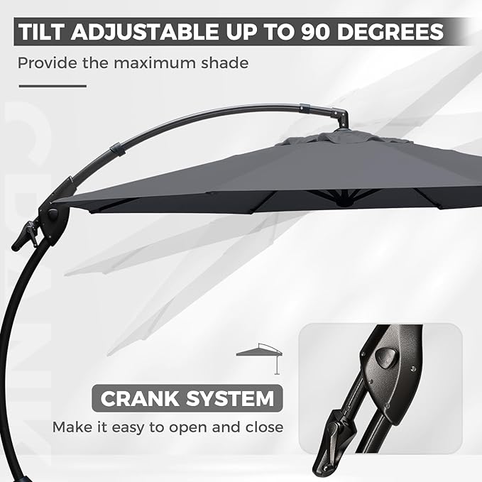 Grand patio 12FT Sunbrella Cantilever Round Umbrella - Image 4