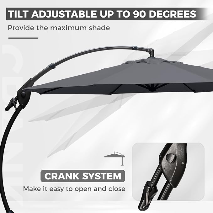 Grand patio 12FT Large Cantilever Round Umbrella - Image 5