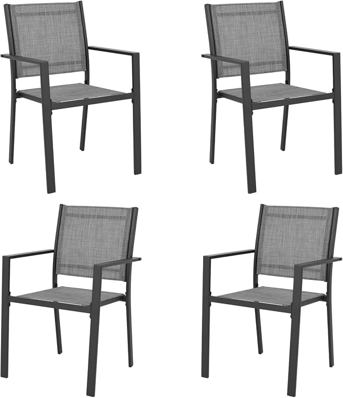 Patio Dining Chairs, All-Weather High-Resilience Textilene Outdoor Dining Chair by Olaterior