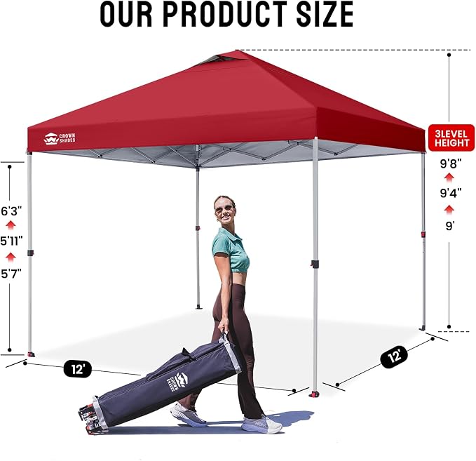 CROWN SHADES 12x12 Pop Up Canopy Tent - Image 6