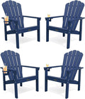 THOEOE Stackable Adirondack Chair Set of 4, Fire Pit Chairs Set of 4 | HDPE by THOEOE