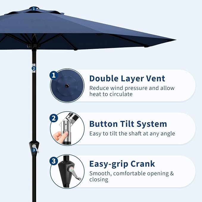 GarveeLife 9FT Umbrella Outdoor Patio, Table Umbrella - Image 3