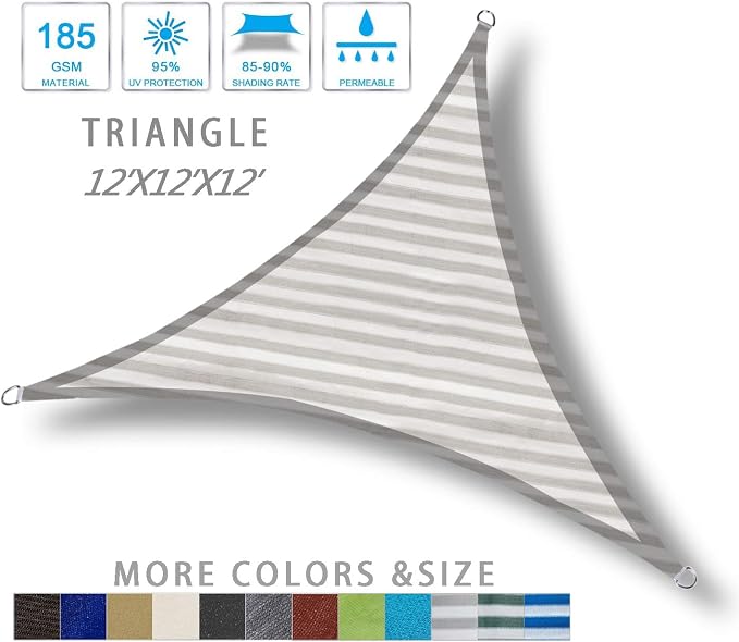 LOVE STORY 12' x 12' x 12' Triangle Sun Shade Sail - Image 7