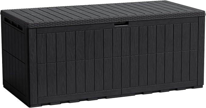 Flamaker 220 Gallon Large Outdoor Storage Box Waterproof, XL Resin Deck Box | by Flamaker