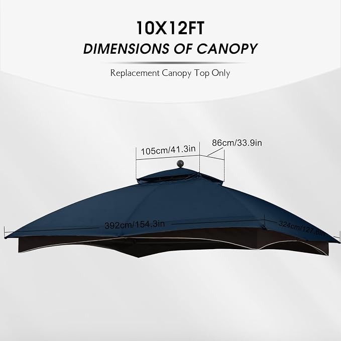 MASTERCANOPY 10x12 ft Replacement Canopy Top - Image 2
