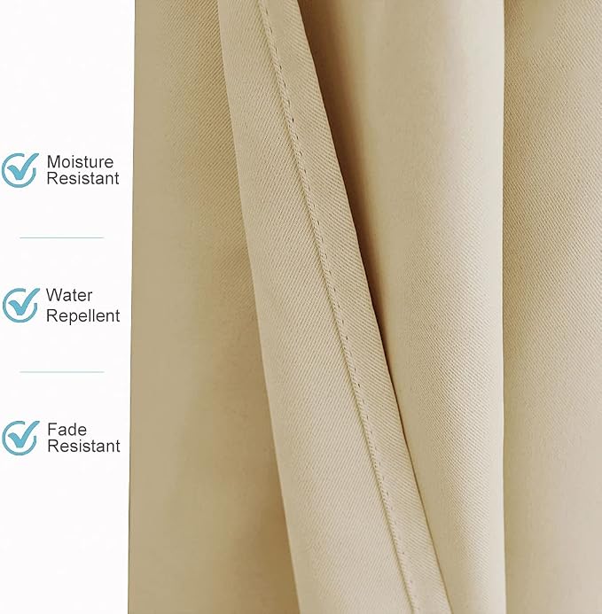 RYB HOME Outdoor Curtains for Patio Waterproof Privacy Thermal Insulated | - Image 6