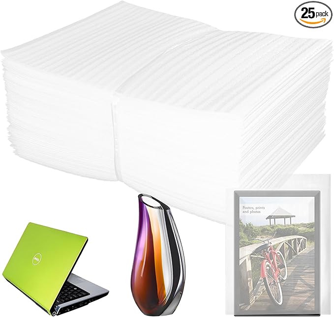 14'' x 18'' Large Cushion Foam Pouches, 25Pcs Foam Wrap Pouches for Extra Protect Fragile Items, Cushioning Packing Foam Pouches for Shipping, Moving and Storage