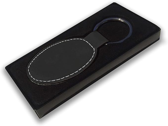 LaserGram Oval Keychain, Off Road Racer, Personalized Engraving Included (Black with Silver)