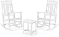 LUE BONA Outdoor Rocking Chairs Set, HDPS Poly Porch Rockers by LUEBONA