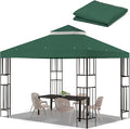 10x10 FT Gazebo Replacement Top, Canopy Replacement Cover Double Tiered by FLAGLY