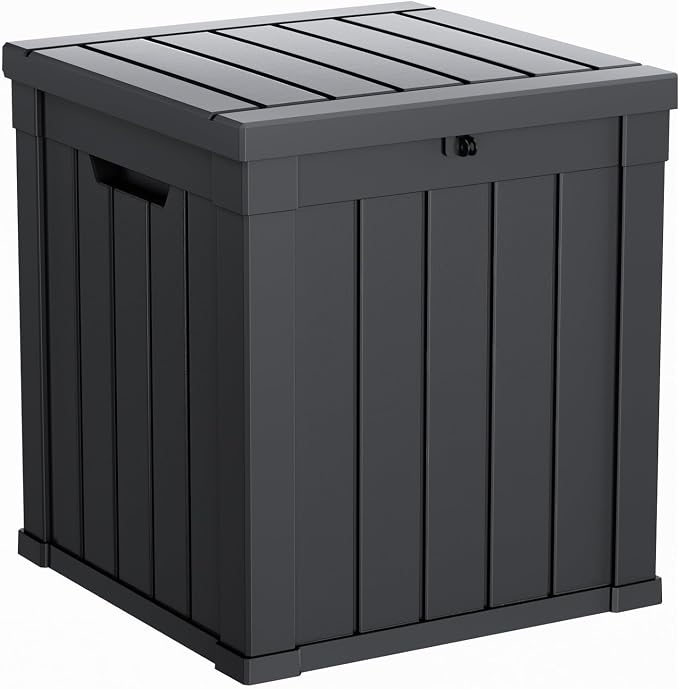ROJIK 51 Gallon Resin Deck Box, Lockable Waterproof Weatherproof Outdoor by ROJIK