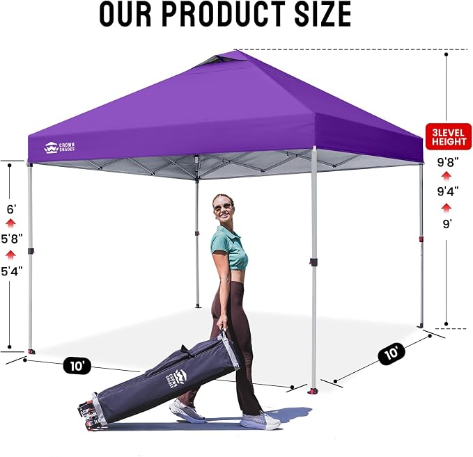 CROWN SHADES 10x10 Pop Up Canopy Tent - Image 6