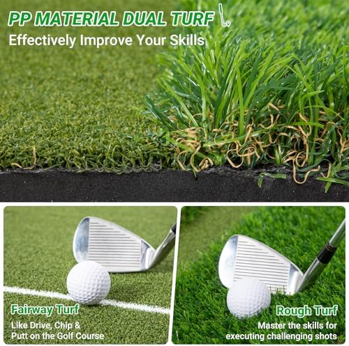 Neoaider Elite Dual-Turf Golf Hitting Mat, 5x4ft/6x4ft Golf Mat - Image 4