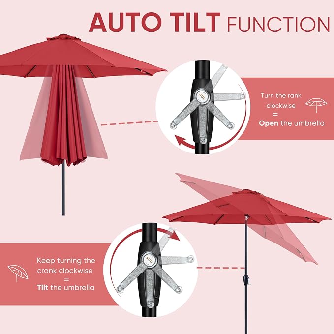 Tempera Patio Market Outdoor Table Umbrella - Image 2