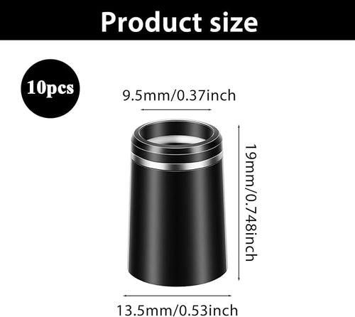 10Pcs Golf Club Ferrules .370 Black Golfing Iron Ferrule Size .370 Custom Black Iron Golfing Ferrule with Single Silver Ring for All Shaft