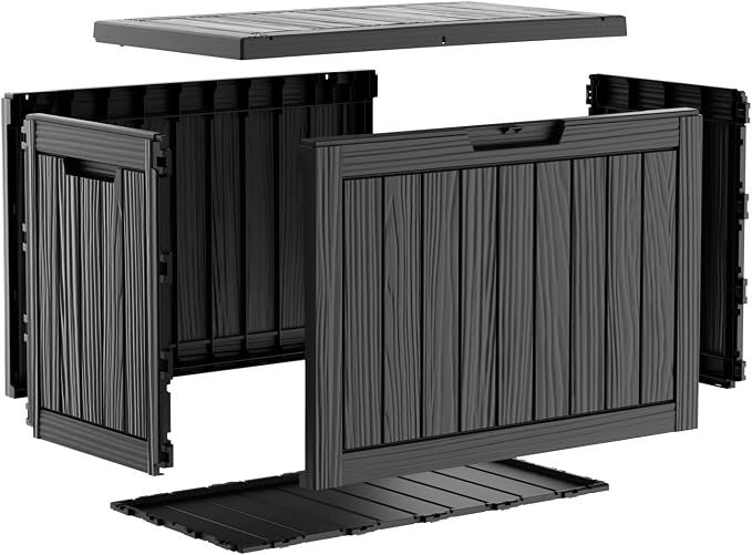 55 Gallon Outdoor Storage Box Waterproof, UV Resistant Resin Deck Box - Image 6