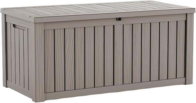 200 Gallon Large Outdoor Storage Box Waterproof, UV Resistant Resin Deck Box by KFY