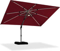 PURPLE LEAF Cantilever Umbrella 9' X 12' Solar LED Light Patio Deck, Terra | by PURPLELEAF
