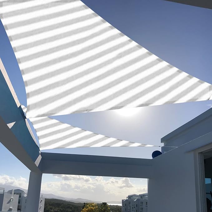 SUNNY GUARD 10' x 10' x 10' Triangle Shade Sail 95% UV Block Outdoor Canopy | by SUNNYGUARD
