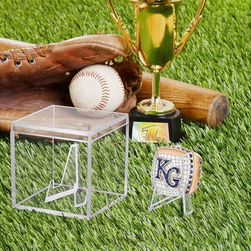 3 Pack Championship Ring Display Case Clear Acrylic Display Case Mini Football - Image 7