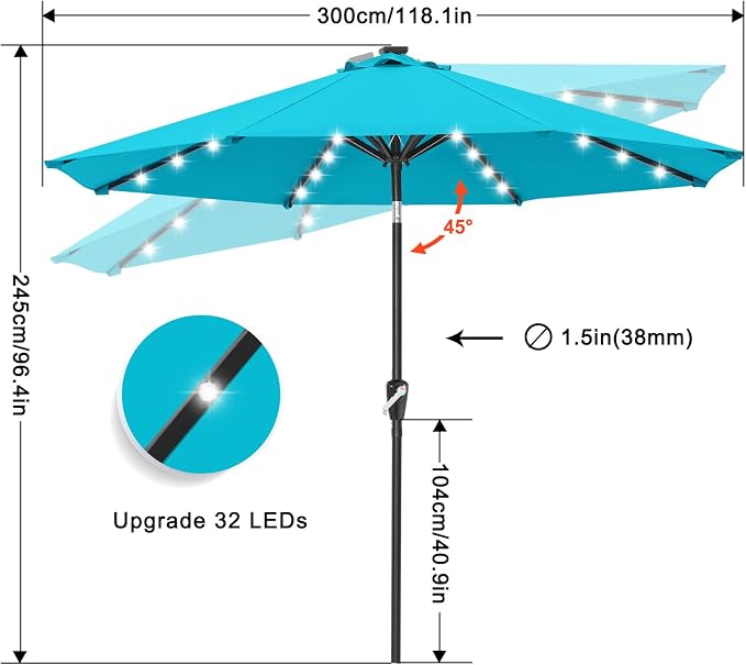 ABCCANOPY Solar Led Patio Umbrella - Image 3