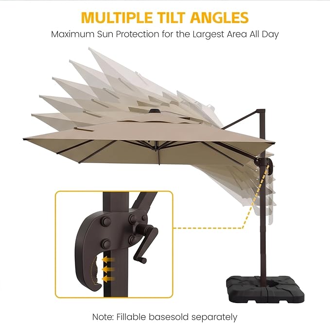 10x10 FT Patio Cantilever Umbrella - Image 3