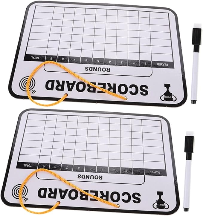 Mikikit 2pcs Double Sided Dry Erase Writing Board Lightweight Golf Score Tracking for Childrens Practice and Competitions