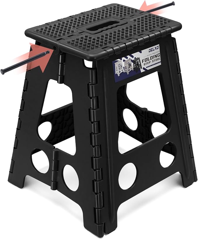 Delxo 16 Inch Folding Step Stool, Foldable Step Stool by Delxo