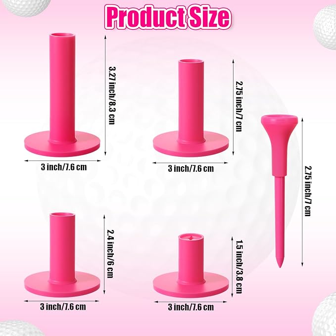 12 Pieces Golf Range Tees Set Rubber Golf Tees for Mats Driving Range 6 Pieces for Practice Mat Mixed Size