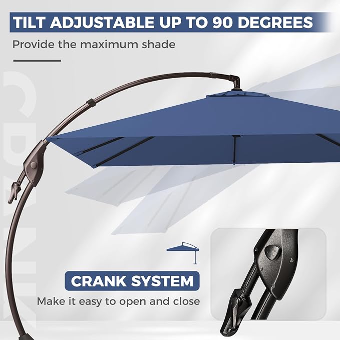 Grand patio 10x10 FT Large Cantilever Square Umbrella - Image 5