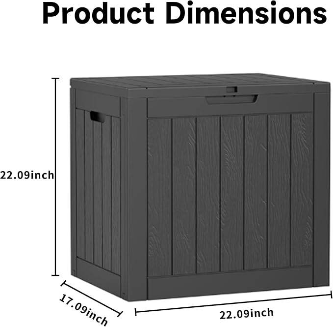 31 Gal Deck Box Waterproof Indoor Outdoor Storage Box | Resin storage bin - Image 2