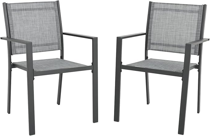 Patio Dining Chairs, All-Weather High-Resilience Textilene Outdoor Dining Chair by Olaterior