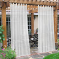 Outdoor Linen Sheer Curtains for Patio Waterproof by HVERSAILTEX