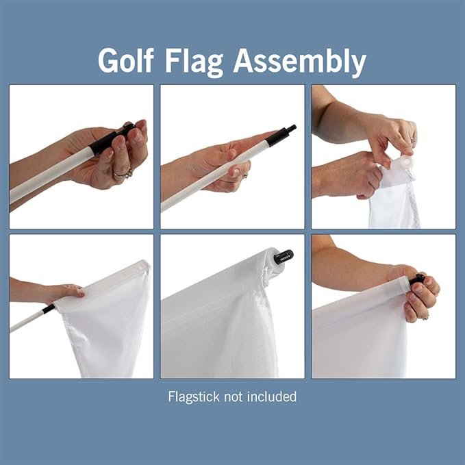 Vispronet Numbered Golf Flags for Putting Green (9) – 20in x 14in White & Red Flags Numbered 1-9, Golf Range Accessories for Courses, Outdoor Hole Flag, Durable Polyester Material